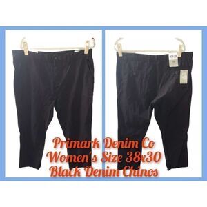 Primark Denim Co. Men's 38x30 Black Flat Front Chino Pants